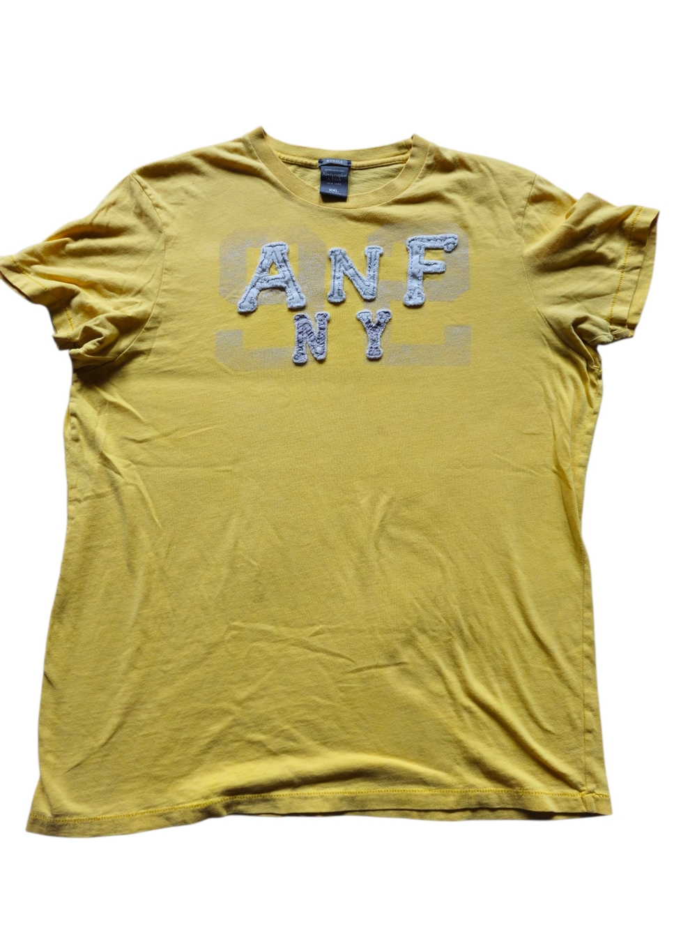 Abercrombie & Fitch Yellow Crewneck Tee Y2k Buttery Soft Muscle T Shirt 2xl Mens
